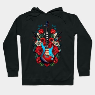 Electric guitar red rose 30 Hoodie